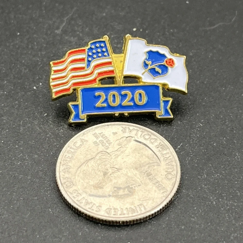 2020 National Law Enforcement Memorial Dual Flags Lapel Hat Pin‎